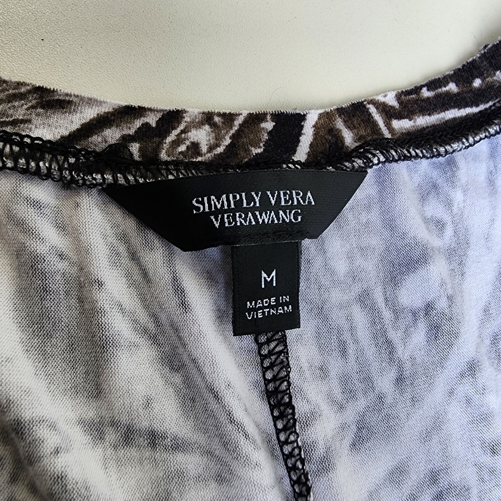 Simply Vera Wang Paisley Floral Watercolor Tunic Tank Dress Maxi Goth Rayon Sz M - Picture 10 of 10
